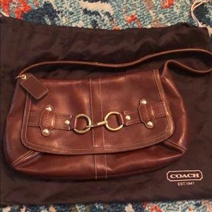 🎉Coach Brown/Gold shoulder bag/purse like new🎉
